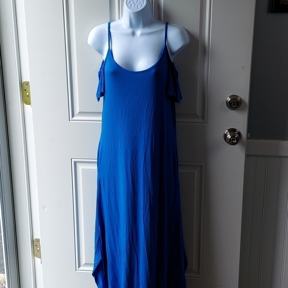 NWT Solid Blue Maxi Dress by White Mark, size M